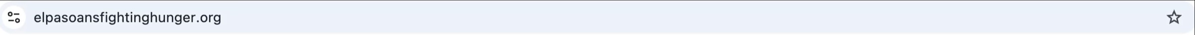 Browser address bar showing elpasoansfightinghunger.org